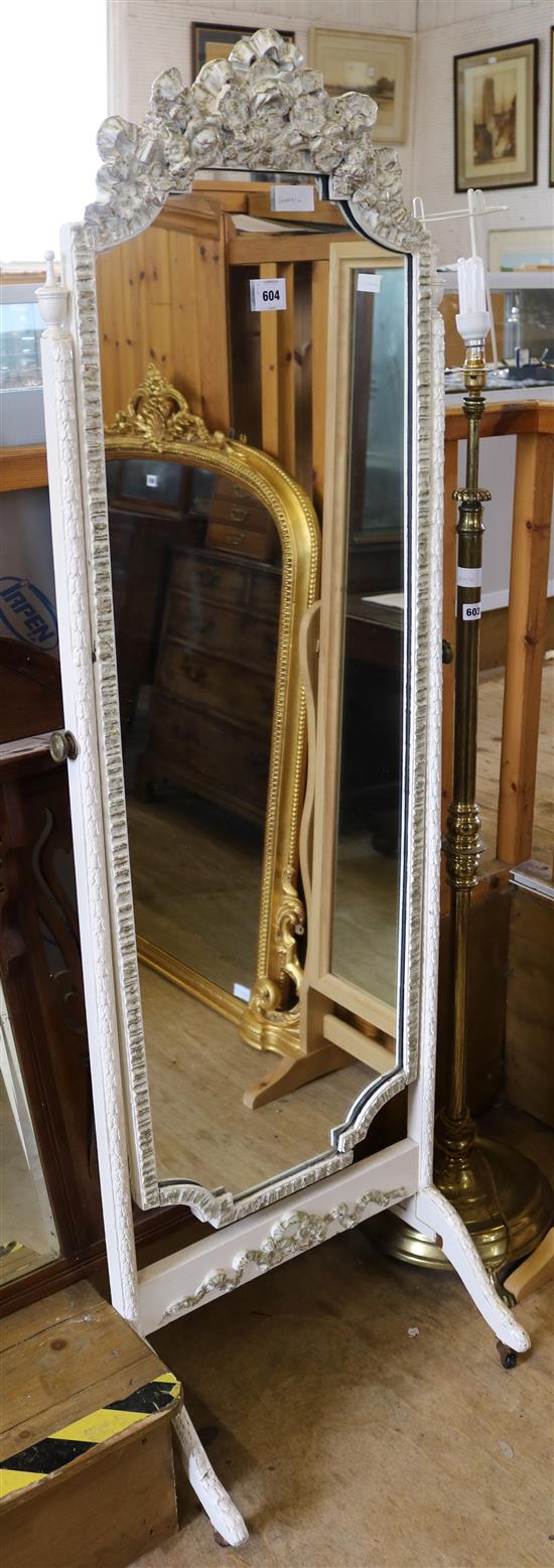 Painted frame cheval mirror